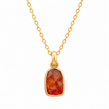 Raw Carnelian Gold Necklace