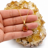 Raw Carnelian Gold Necklace