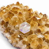 Rainbow Moonstone Hexagon Gold Necklace