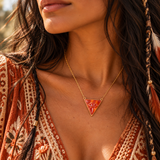 Carnelian All Seeing Evil Eye Gold Necklace for Positivity & Motivation