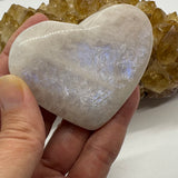 Golden Rainbow Moonstone Crystal Heart Carving