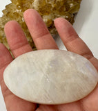 Rainbow Moonstone Palm Stone Crystal for Calming & Lunar Energy