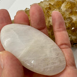 Rainbow Moonstone Palm Stone Crystal for Calming & Lunar Energy