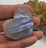 Golden Moonstone Heart Crystal Carving