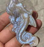 Golden Moonstone Mermaid Carving