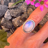 Moonstone Oval Shape Sterling Silver Ring