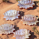 Moonstone Lotus Carving Crystal for Enlightenment & Transformation