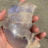 Golden Moonstone Crystal Crescent Large Moon Carving