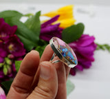 Rings ~ Oyster Turquoise + Pink Opal 925 Sterling Silver ALL SIZE