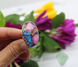 Rings ~ Oyster Turquoise + Pink Opal 925 Sterling Silver ALL SIZE PRE ORDER ONLY!