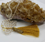 Mala ~ Clear Quartz AAA + Citrine Standing Buddha - PREORDER ONLY!