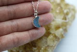 Gemstone Collection ~ Once in a Blue Druzy Moon Droplet Necklace