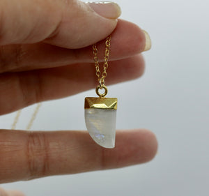 Gemstone Collection~ Moonstone Horn Necklace