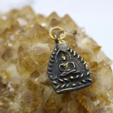 Beaded Chain ~ Thai Buddha Pendant + Moonstone + Rutilated Quartz Beaded Chain + Herkimer Diamond Droplet