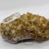 Gemstone Collection ~ Icey Lemurian Point Gold Necklace 18"