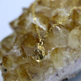 Gemstone Collection ~ Citrine Droplet Necklace 14K Gold