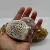 Crystals ~ Pink Amethyst + Pink Flower Agate Heart 122 grams