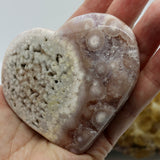 Crystals ~ Pink Amethyst + Pink Flower Agate Heart 122 grams