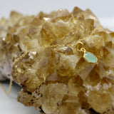 Aqua Chalcedony Mini Hexagon Gold Necklace