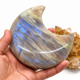 Moonstone Crescent Large Moon Carving
