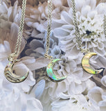 Gemstone Collection ~ Abalone Moon Pendant