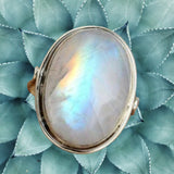 Rings ~ Oval Moonstone Ring 925 Sterling Silver 6.5 or ALL SIZE - PRE ORDER ONLY!