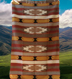 Mexican Blanket ~ 100% Wool (Mustard + Brown) - SHIPS FREE!