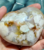 Crystals ~ Yellow Flower Agate Puffy Heart