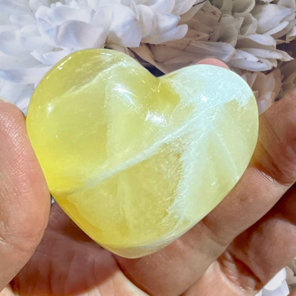 Crystals ~ Honeycomb Calcite Heart 78g