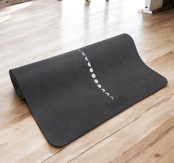 teeki crystal design - yoga mat - gecko grip eco-friendly natural tree rubber yoga mat - Chemical FREE - 6mm Thick for Comfort