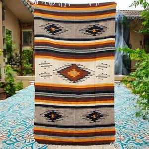 Mexican Blanket ~ 100% Wool (Golden Healer) - SHIPS FREE!