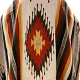 Mexican Blanket ~ XL 100% Wool (Rust + Mustard+ Cream) - SHIPS FREE!