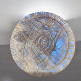 Golden Moonstone Crystal All-Seeing Eye Carving