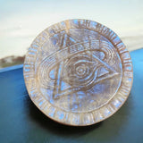 Golden Moonstone Crystal All-Seeing Eye Carving