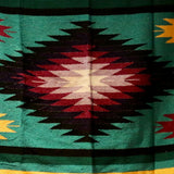 Mexican Blanket ~ Aztec Diamond Design (Teal) - SHIPS FREE!