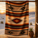 Mexican Wool Aztec Blanket – Gold Desert Dune