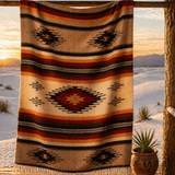 Mexican Wool Aztec Blanket – Gold Desert Dune