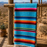 Mexican Serape Blanket - Sky Rainbow