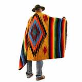 Mustard Mexican Aztec Diamond Blanket – Golden Sky