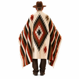 Rust Mexican Aztec Diamond Blanket – Desert Cream