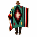 Teal Mexican Aztec Diamond Blanket – Ocean Depth