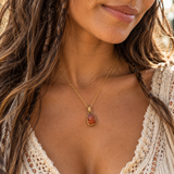 Raw Carnelian Gold Necklace