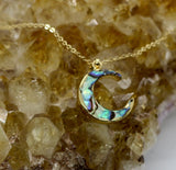 Gemstone Collection ~ Abalone Moon Pendant