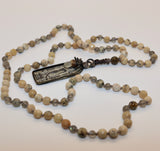 Mala ~ African Opal with Labradorite Mala adorned with Buddha - - PREORDER ONLY!