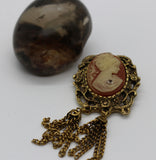 Fun Finds ~ Vintage Cameo Gold + Fringe Chain