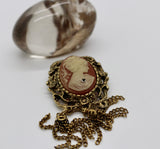 Fun Finds ~ Vintage Cameo Gold + Fringe Chain