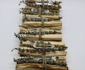 Palo Santo bundle with Lavender or Crystal Point