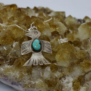 Fun Finds ~ Native American Turquoise Thunderbird Pendant Sterling Silver