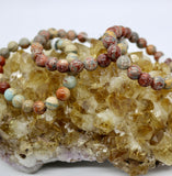 Mala Bracelet ~ Red Leopard Jasper