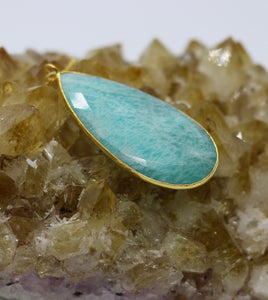 Gemstone Collection~ Amazonite Tear Drop Necklace